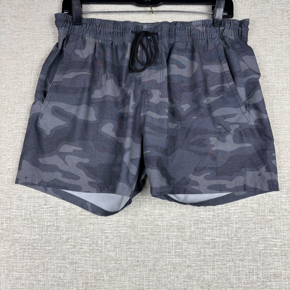 Vissla Mens Gray Camo Hybrid Shorts Upcycle Hemp Stretch Size M 30x4